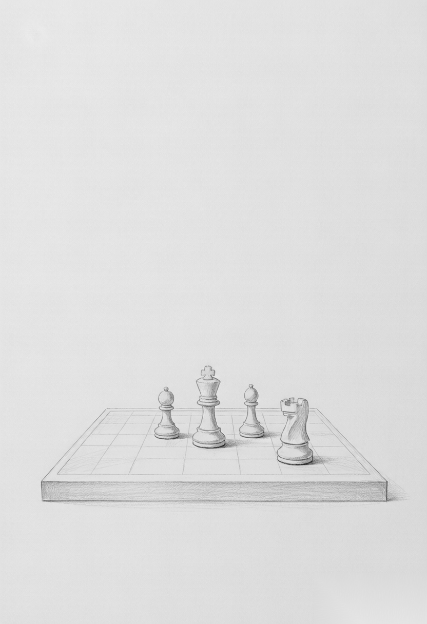 棋盘上棋子有序站立且没有骰子
