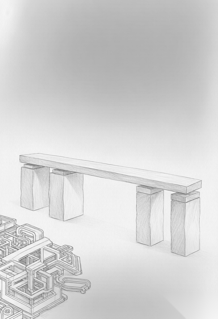 四块基石托起长桥而复杂零件闲置
