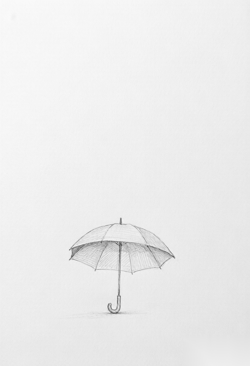 一把雨伞在晴天时已经撑开