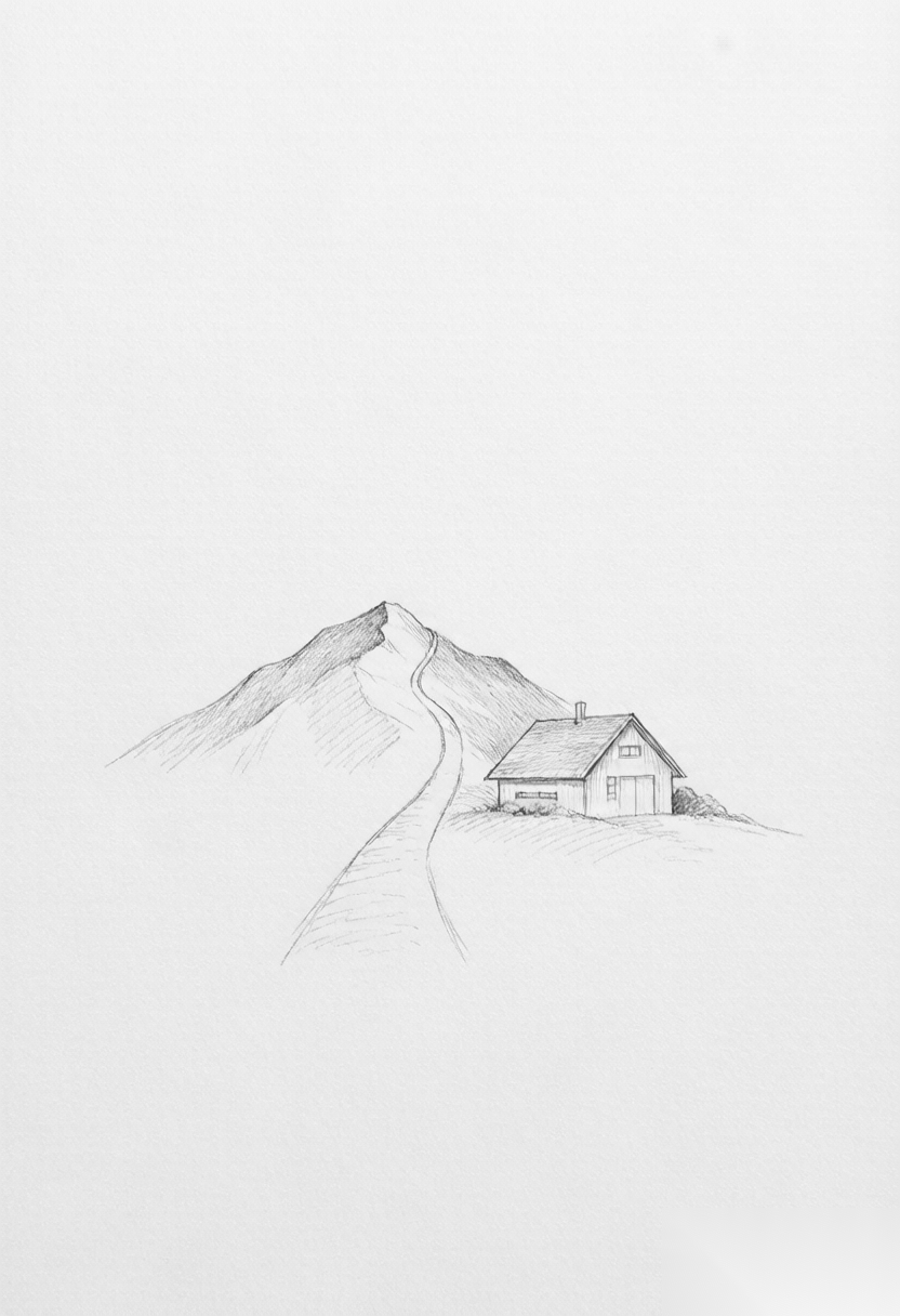 一条小路同时通向山顶与宁静的小屋