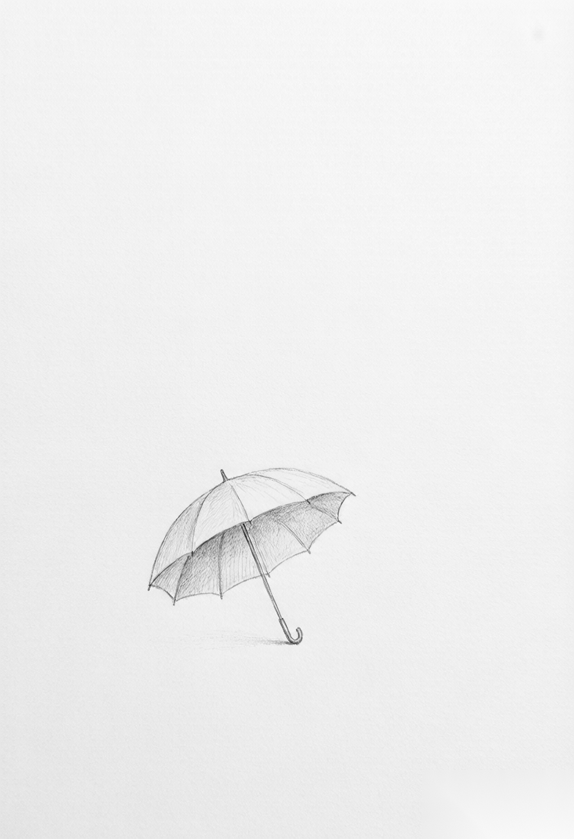 一把雨伞在晴天时已经撑开